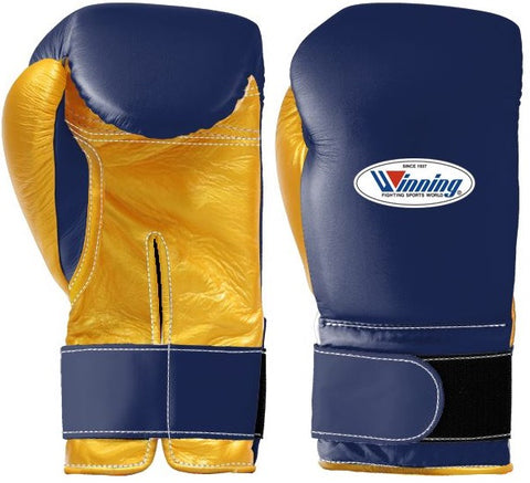 Winning Velcro Boxing Gloves - Navy · Gold