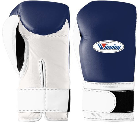 Winning Velcro Boxing Gloves - Navy · White · Black