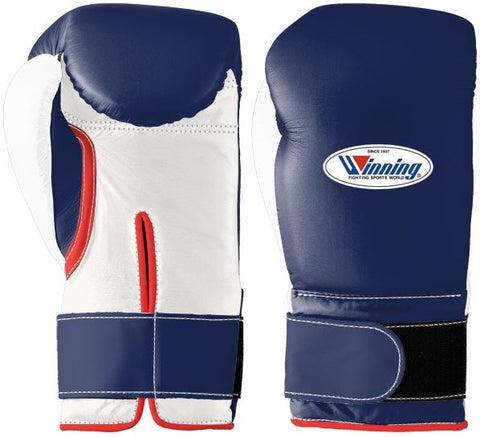 Winning Velcro Boxing Gloves - Navy · White · Red