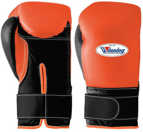 Winning Velcro Boxing Gloves - Orange · Black
