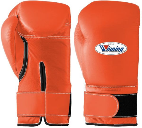 Winning Velcro Boxing Gloves - Orange · Black