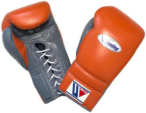 Winning Lace-up Boxing Gloves - Orange · Gray