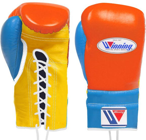 Winning Lace-up Boxing Gloves - Orange · Yellow · Sky Blue