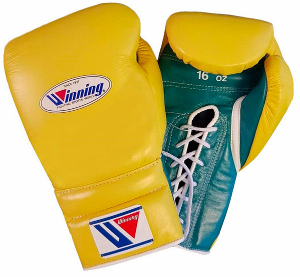 Winning Lace-up Boxing Gloves - Yellow · Green – WJapan Boxing