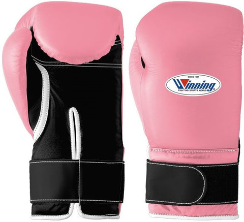 Winning Velcro Boxing Gloves - Pink · Black