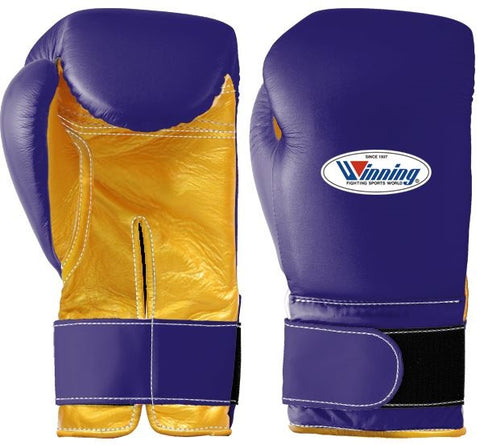 Winning Velcro Boxing Gloves - Purple · Gold