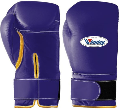 Winning Velcro Boxing Gloves - Purple · Gold