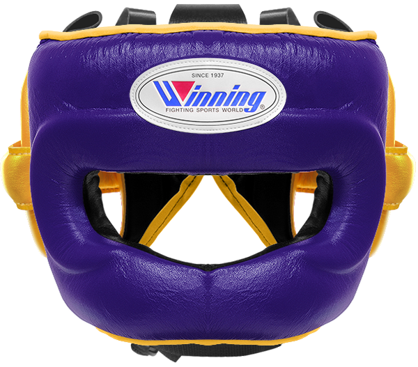 winning ウイニング　ヘッドギア　ゴールド　パープル　別注品 Winning Full Face Headgear - Purple · Gold – WJapan Boxing