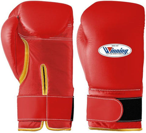 Winning Velcro Boxing Gloves - Red · Gold