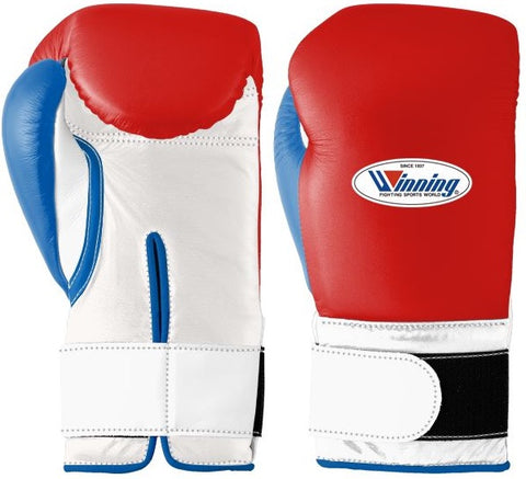 Winning Velcro Boxing Gloves - Red · White · Blue
