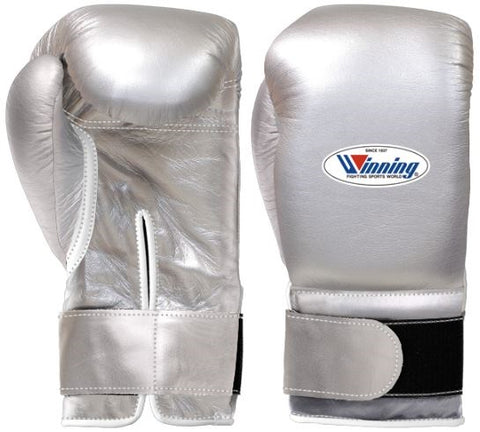 Winning Velcro Boxing Gloves - Silver