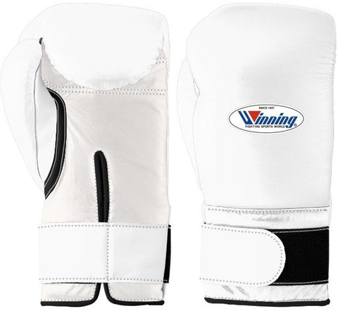 Winning Velcro Boxing Gloves - White · Black