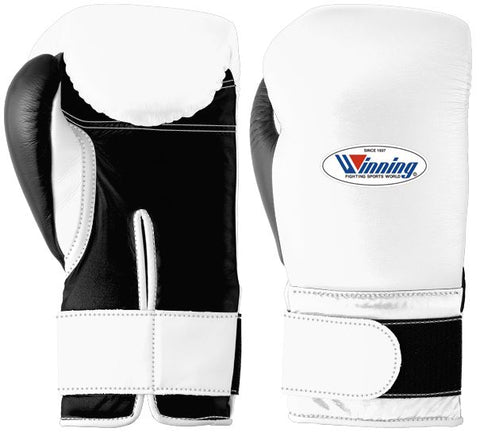 Winning Velcro Boxing Gloves - White · Black