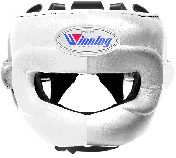 Winning Full Face Headgear - White · Silver – WJapan Boxing Winning Full Face Headgear - White · Silver – WJapan Boxing