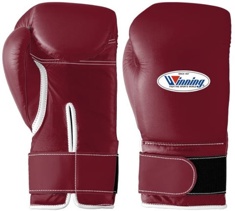Winning Velcro Boxing Gloves - Wine Red