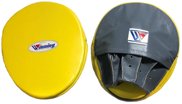 Winning パンチングミット イエロー Winning Oval Curved Punch Mitts - Yellow · Gray – WJapan Boxing